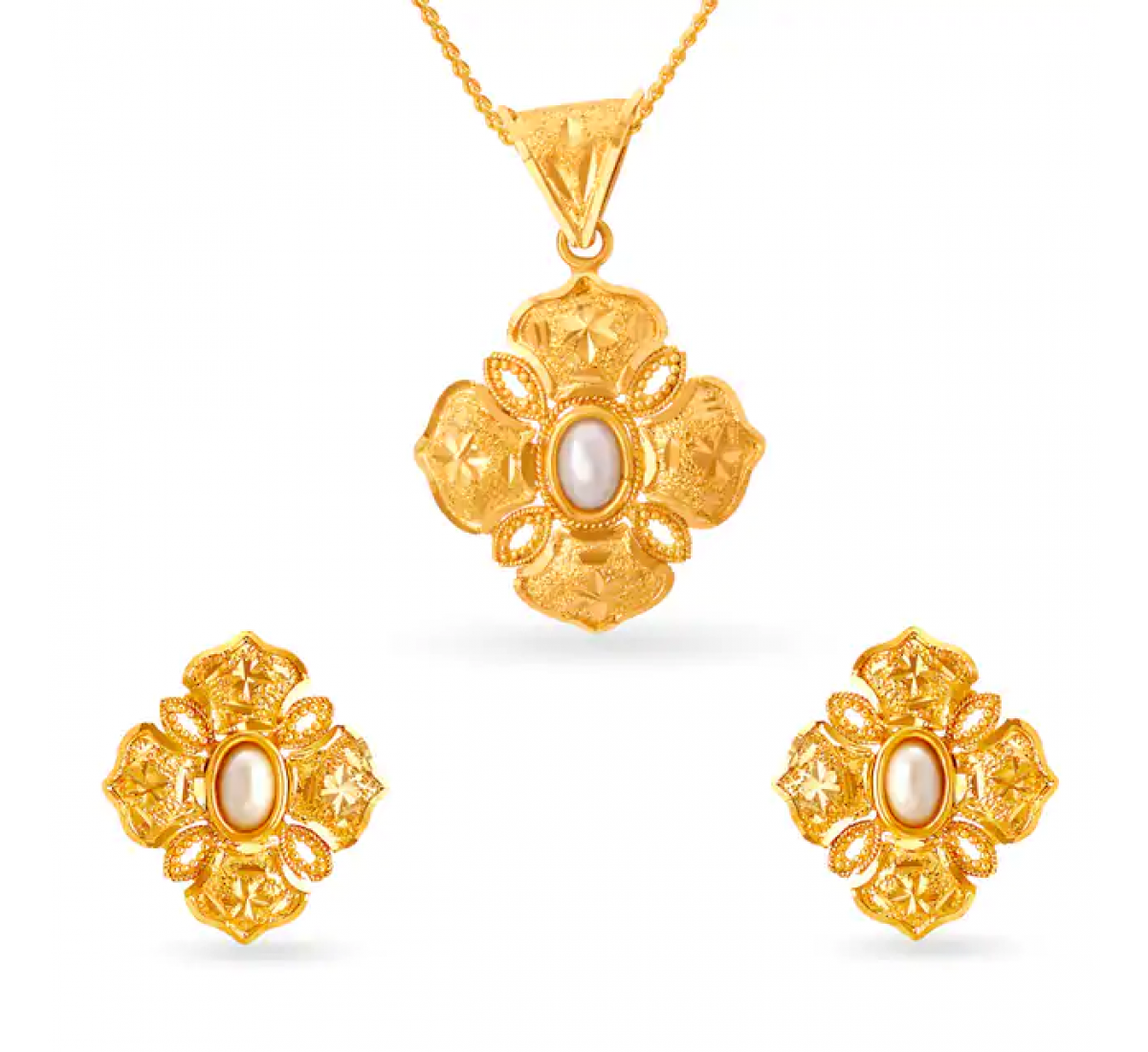 Splendid Gold Pendant Set