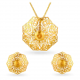 Geometric Zoe Gold Pendant Set