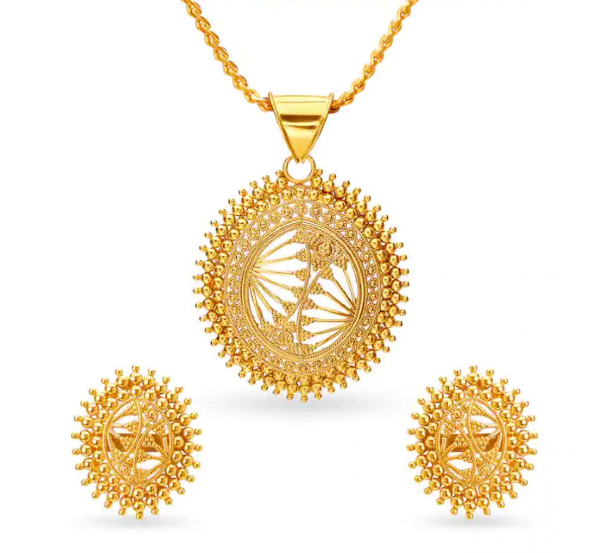 Radiant Gold Pendant Set