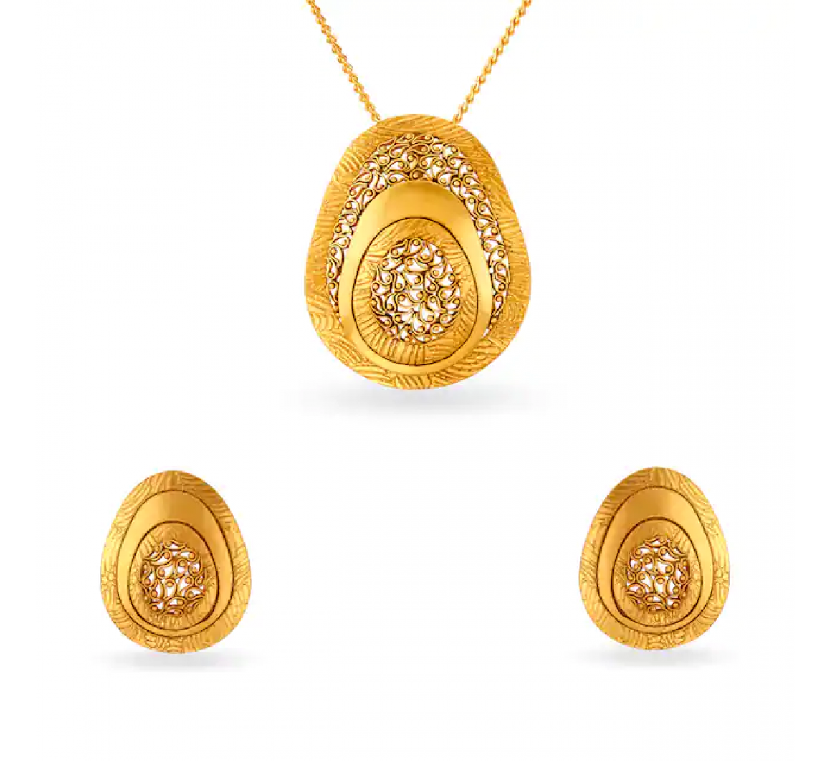 Elegant Dax Gold Pendant Set