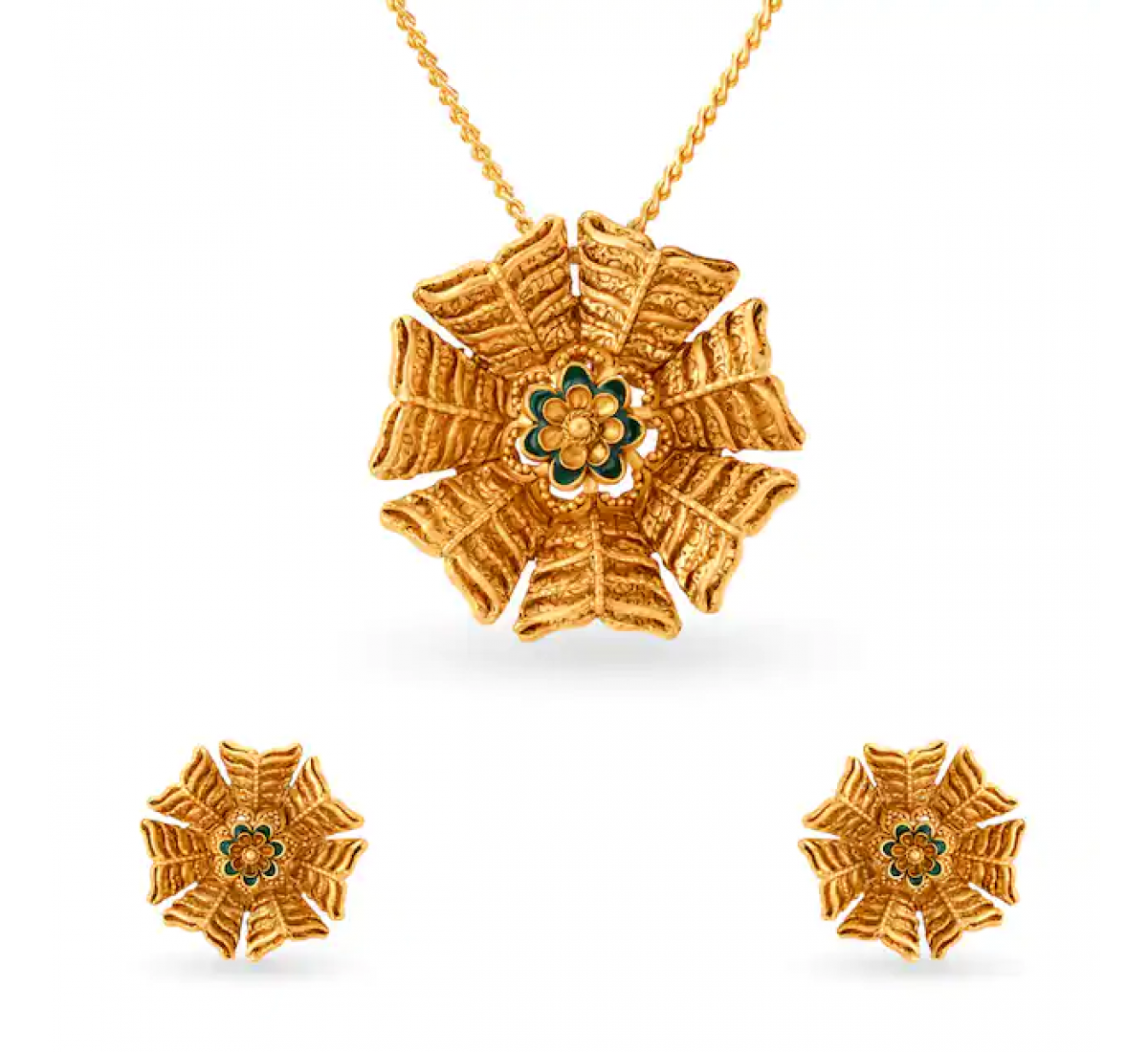 Knox Floral Gold Pendant Set