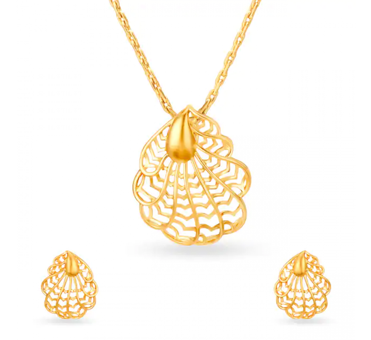 Leo Gold Peacock Pendant Set