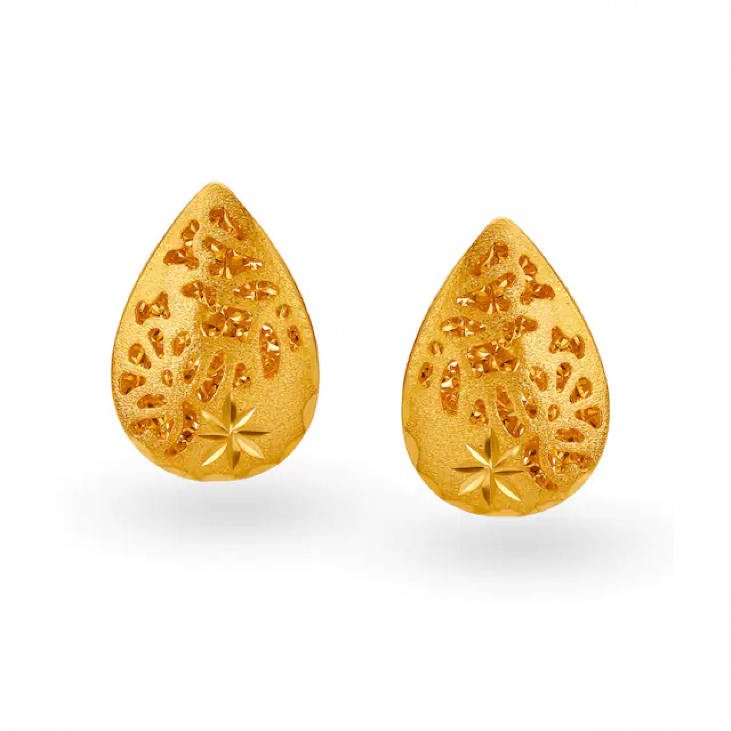 Abstract Cut Gold Pendant Set