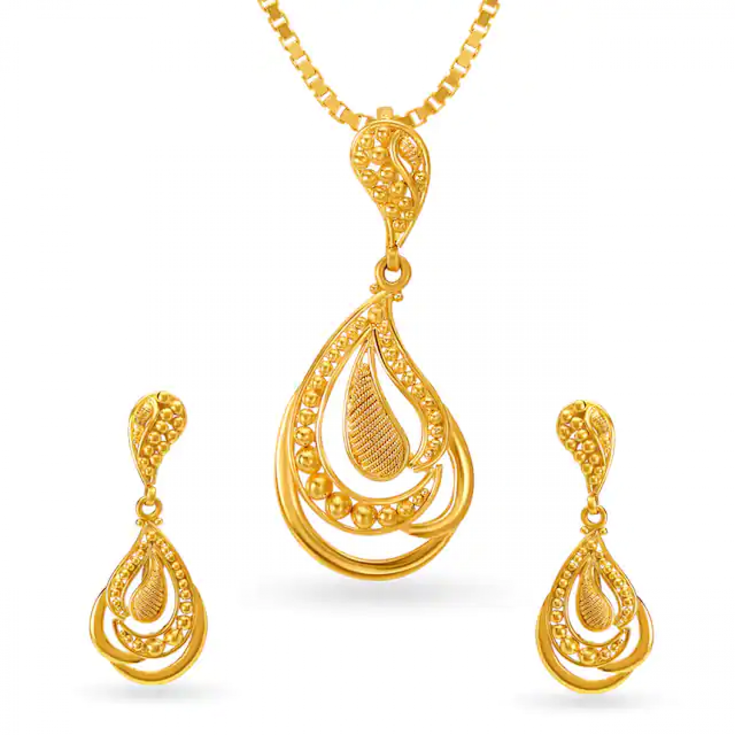 Abhinaya Gold Pendant Set