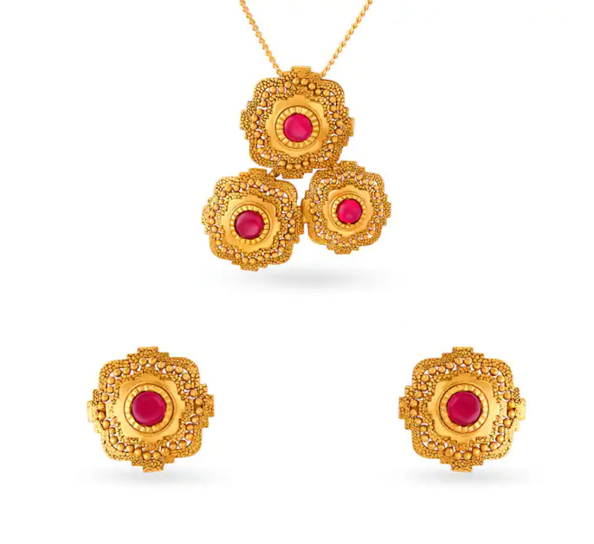 Marvellous Gold Pendant Set