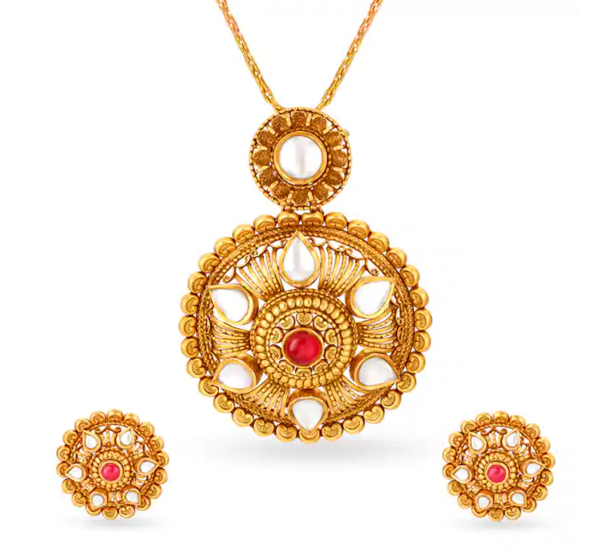 Enchanting Gold Pendant Set