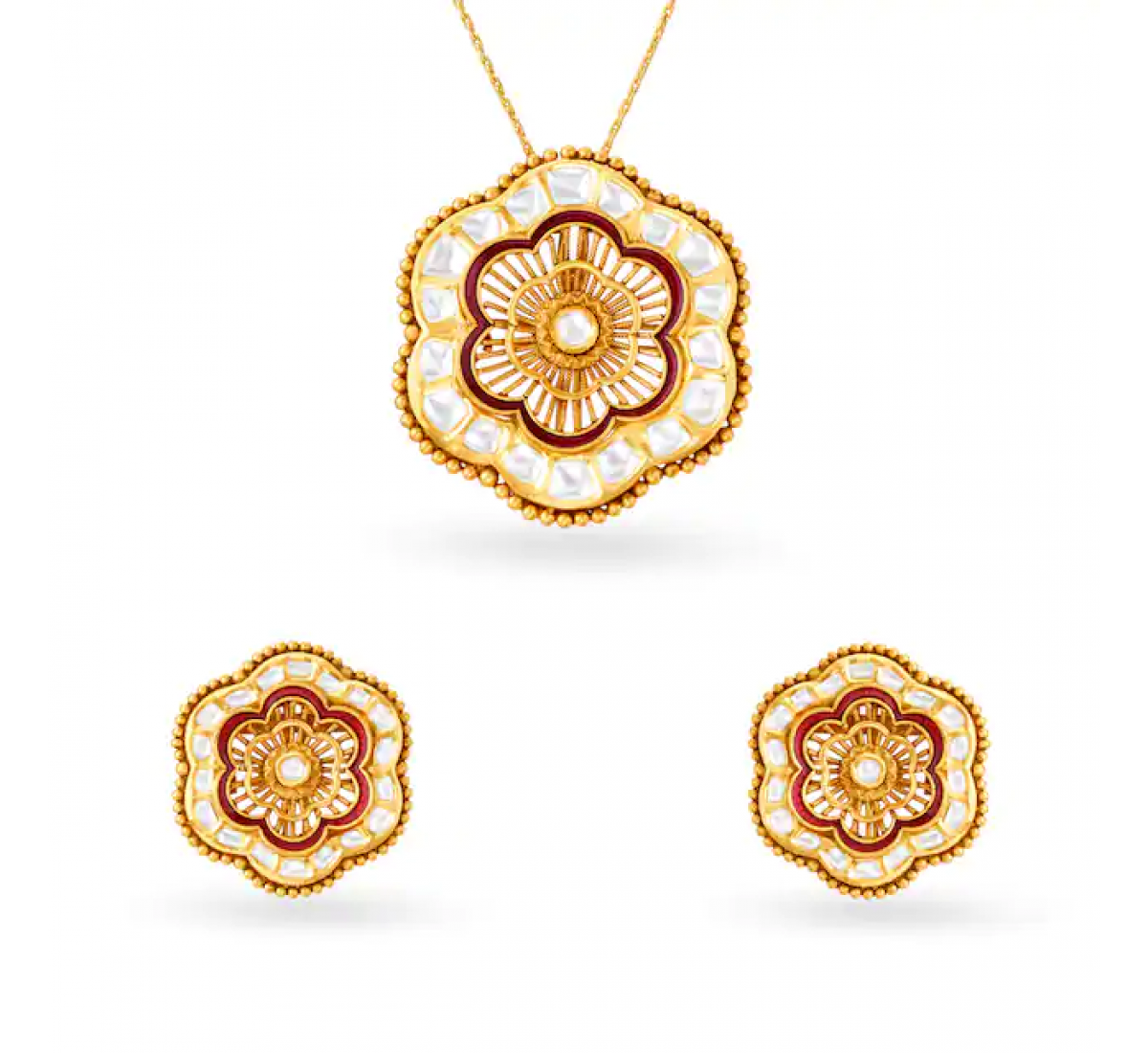 Julius Floral Gold Pendant Set