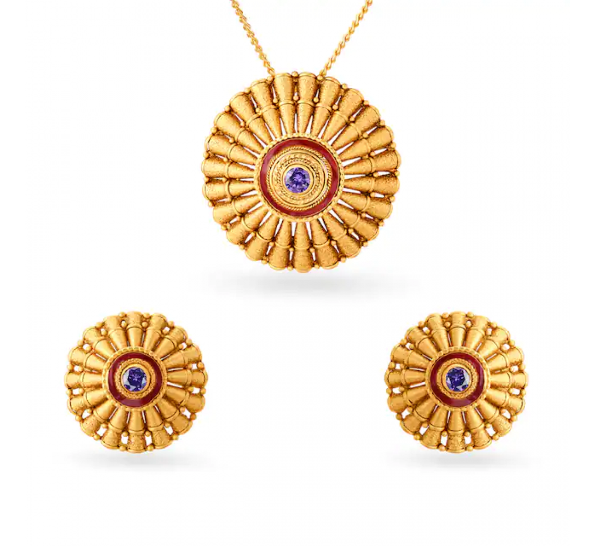 Regal Bold Gold Pendant Set