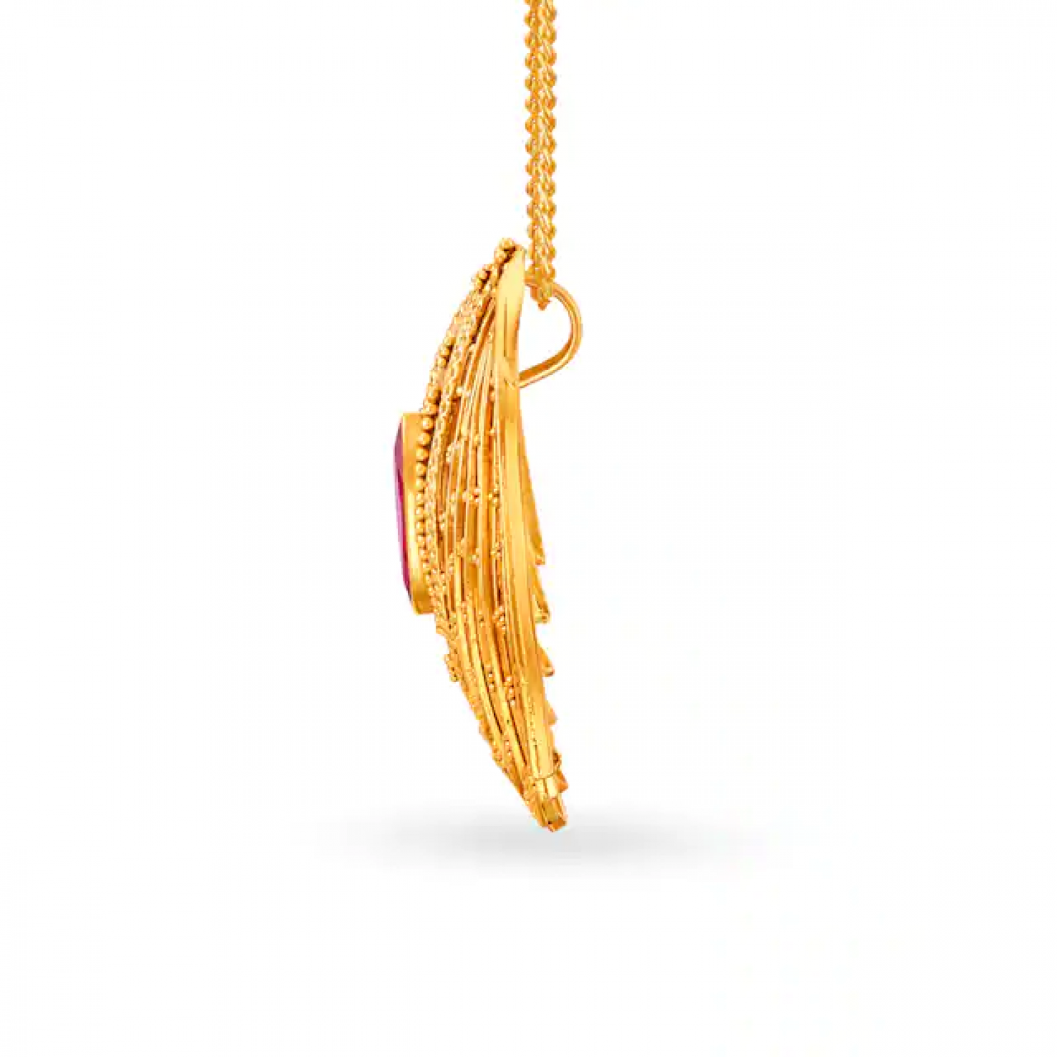 Opulent Lotus Gold Pendant Set