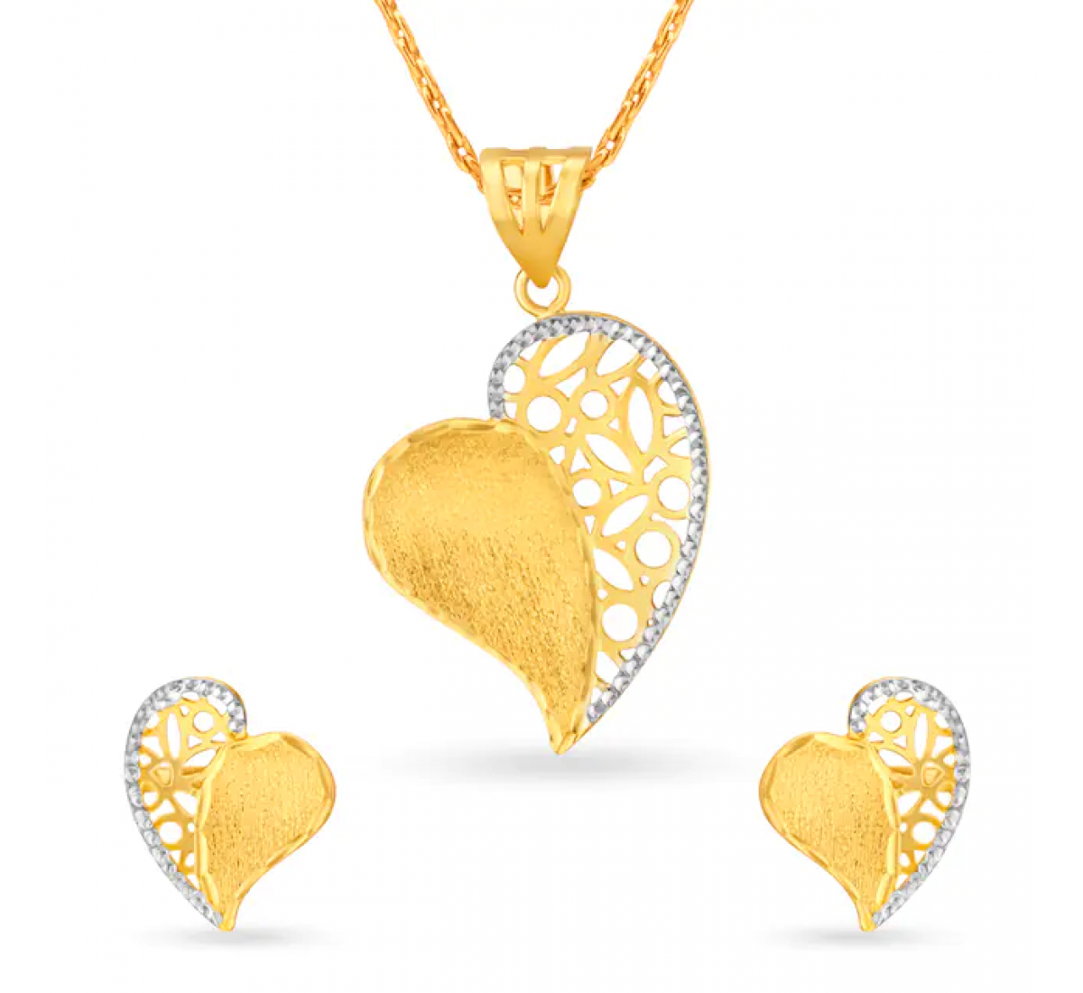 Leonora Gold Heart Pendant Set