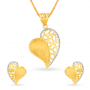 Leonora Gold Heart Pendant Set
