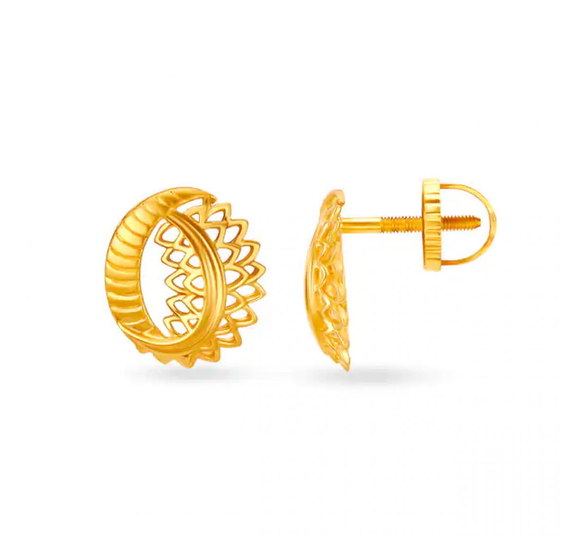 Stylish Gold Mesh Pendant Set