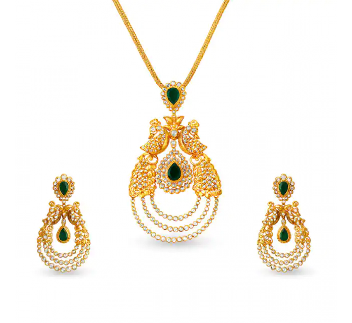 Aisha Peacock Gold Pendant Set