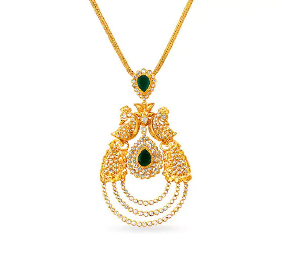 Aisha Peacock Gold Pendant Set