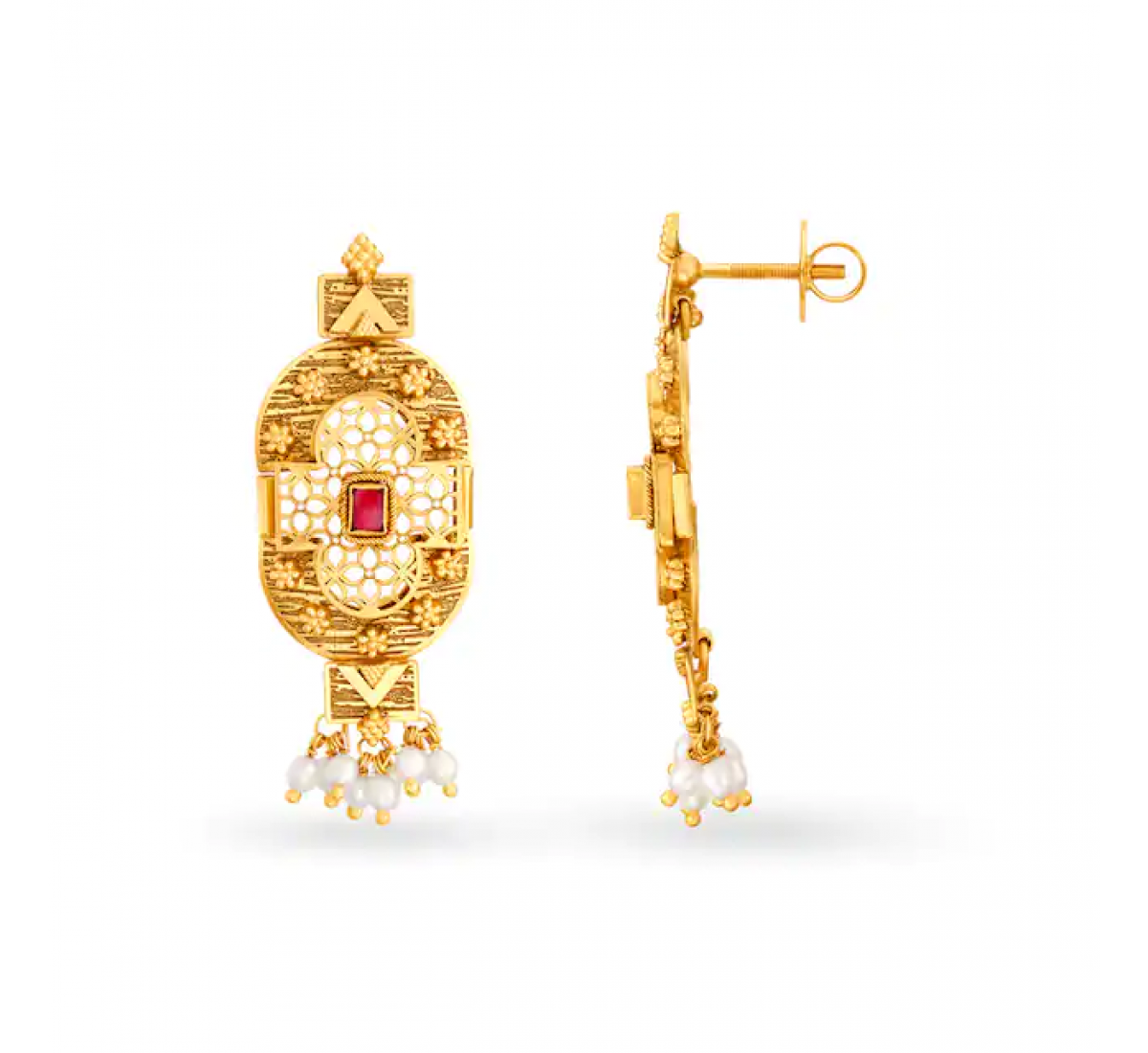 Rea Geometric Gold Pendant Set