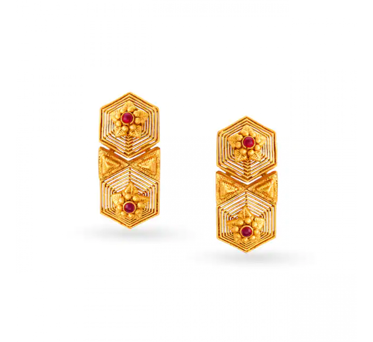 Reena Floral Gold Pendant Set