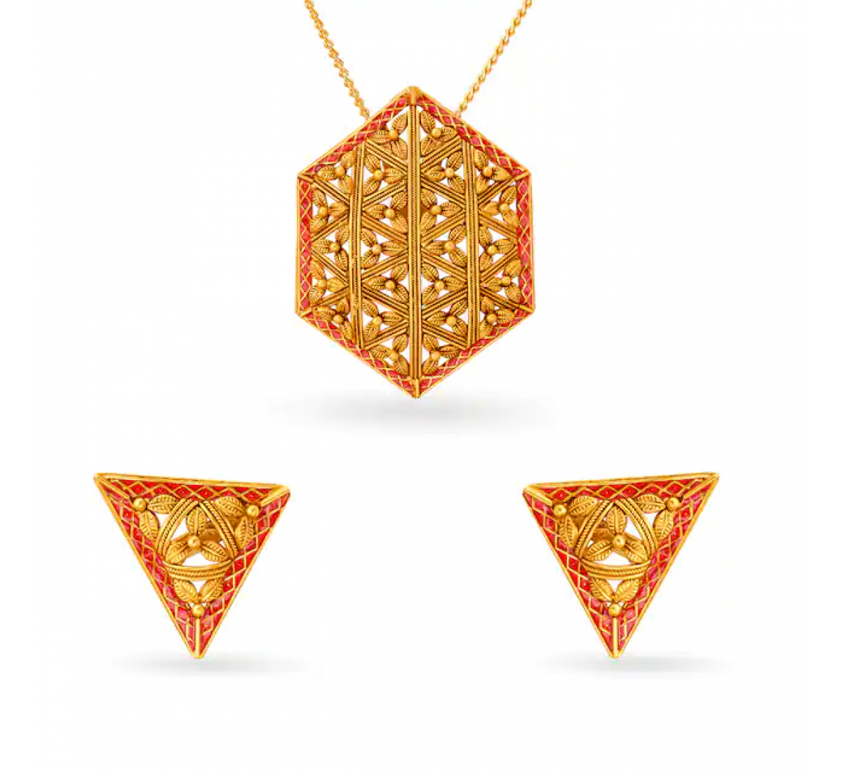 Renuka Gold Pendant Set