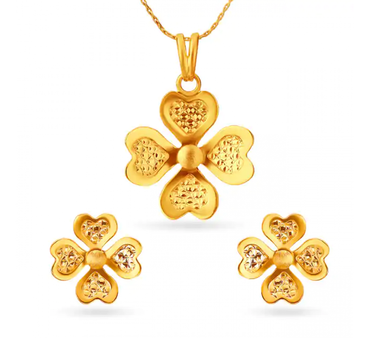 Lydia Floral Gold Pendant Set