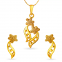 Gold Floral Pendant Set