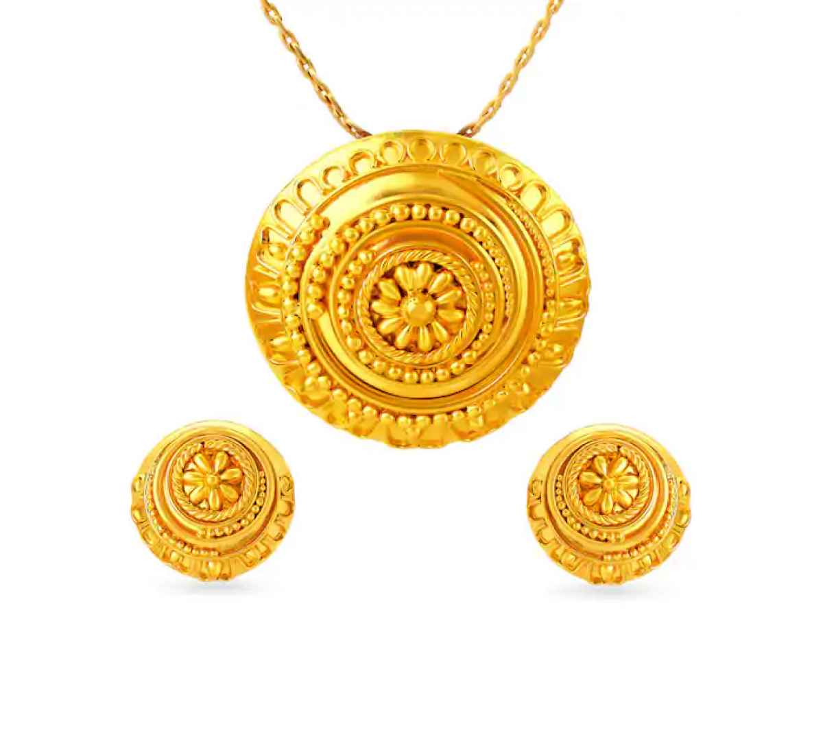 Glamorous Gold Pendant Set