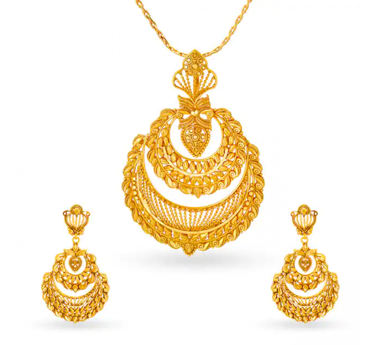 Ornate Gold Pendant Set