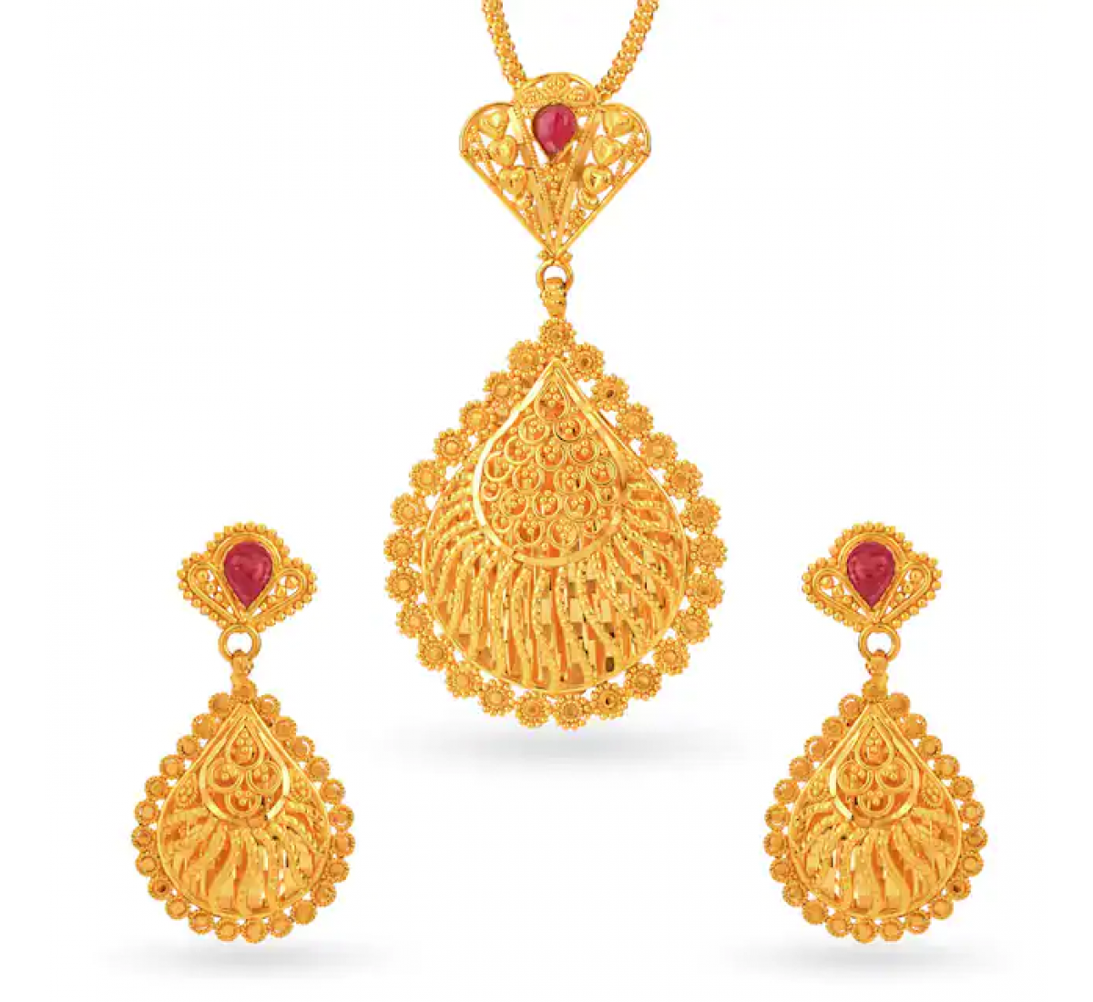 Nexus Mesh Gold Pendant Set