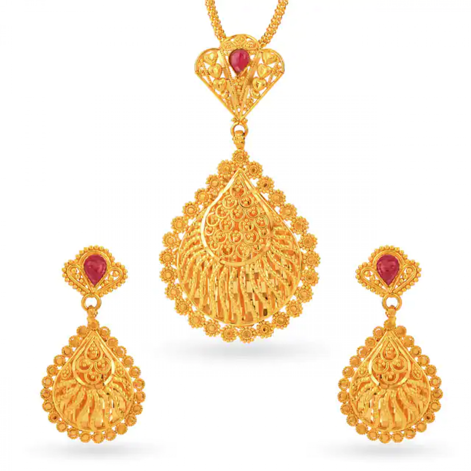 Nexus Mesh Gold Pendant Set