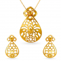 Aahana Gold Floral Pendant Set