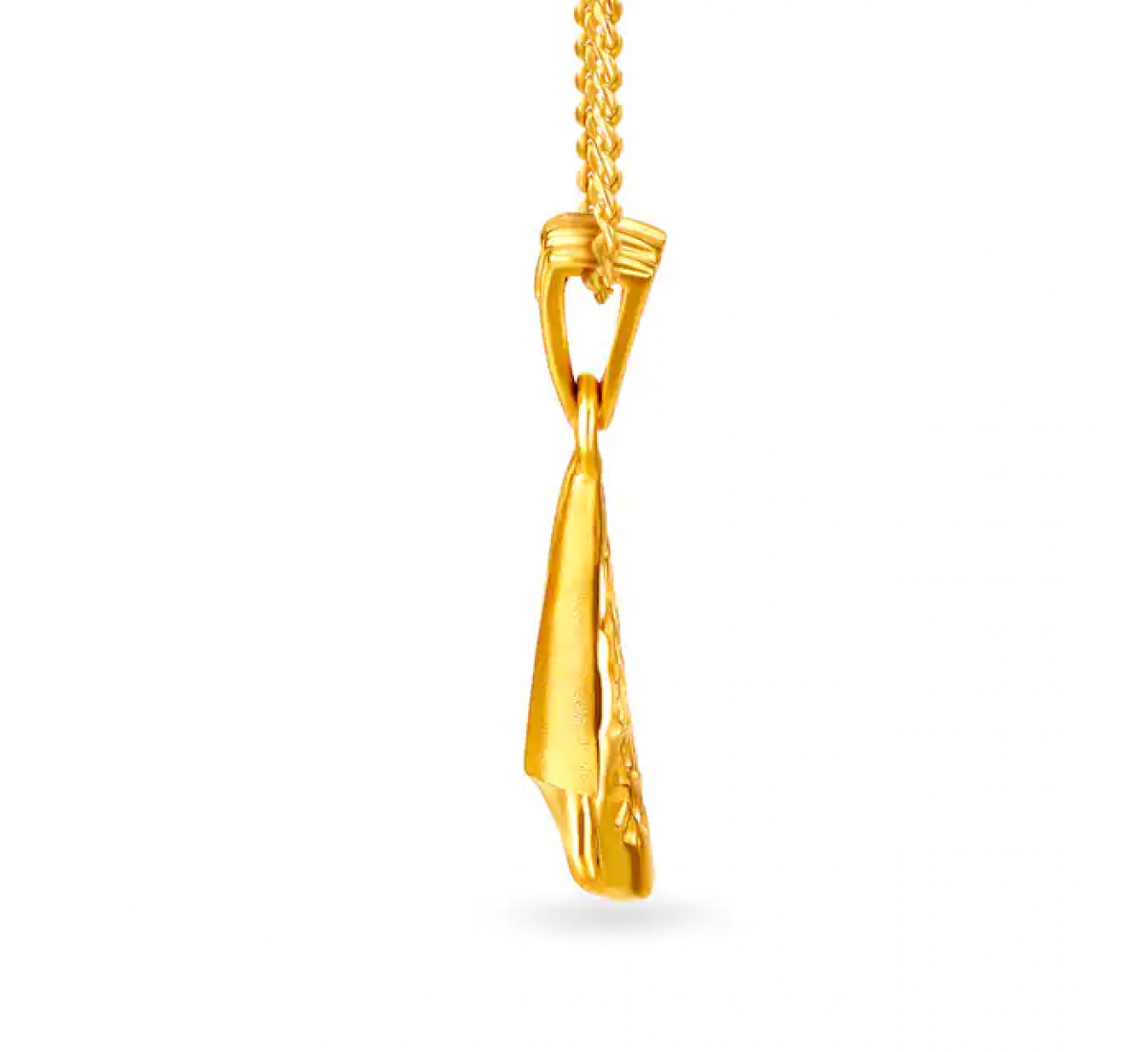 Gold Triangular Pendant Set