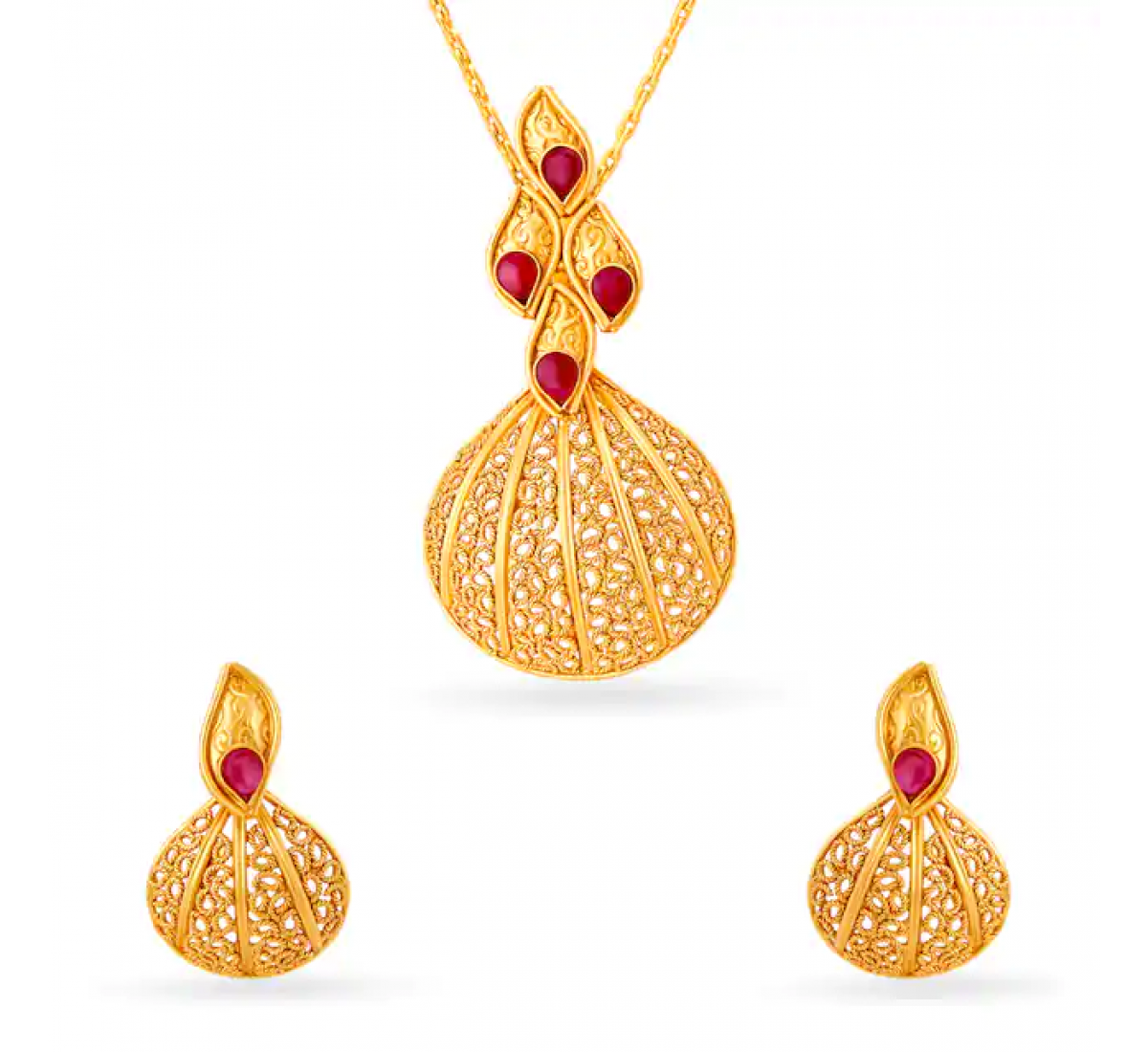 Ridhima Gold Pendant Set