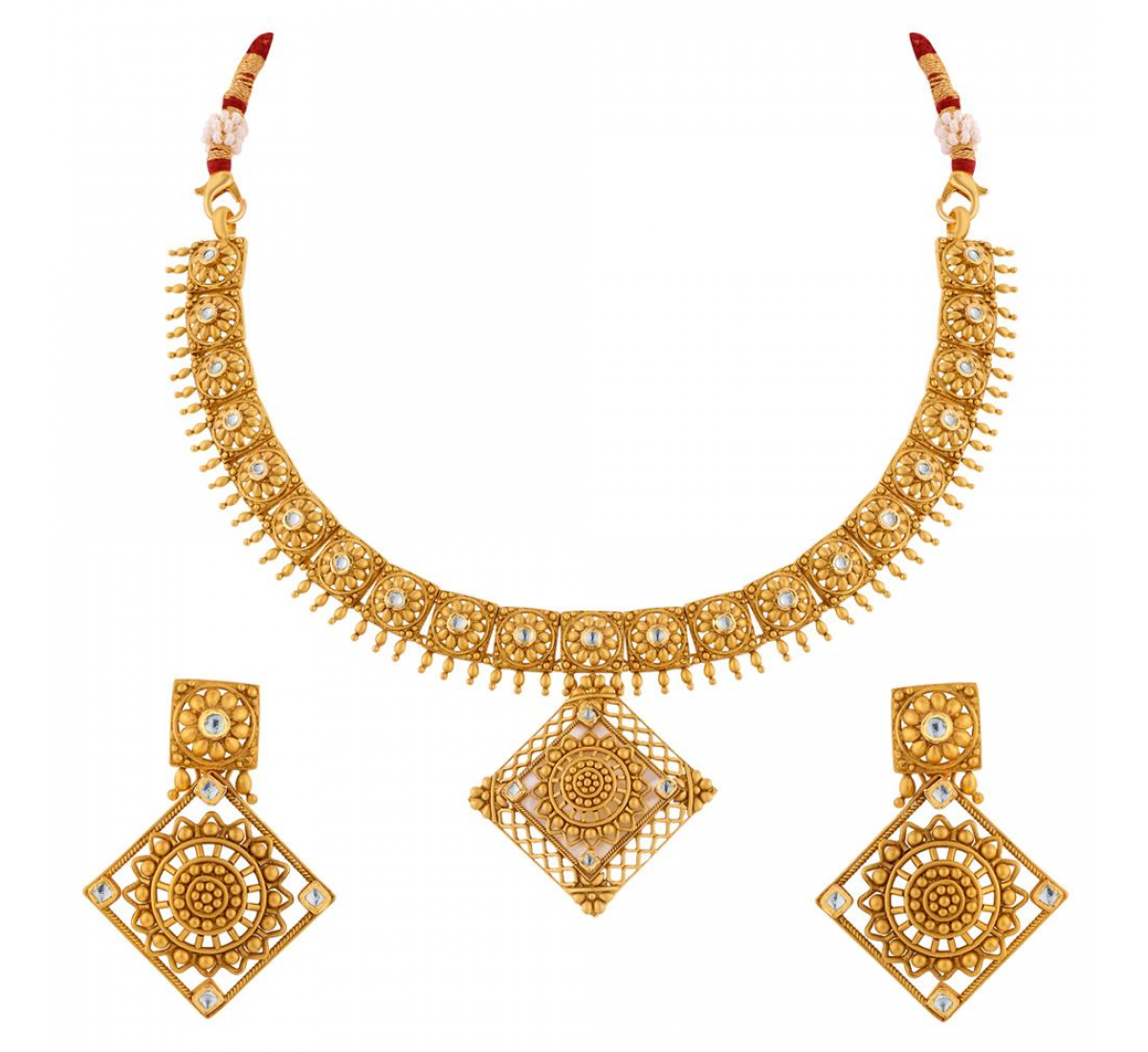 Saima Gold Necklace Set