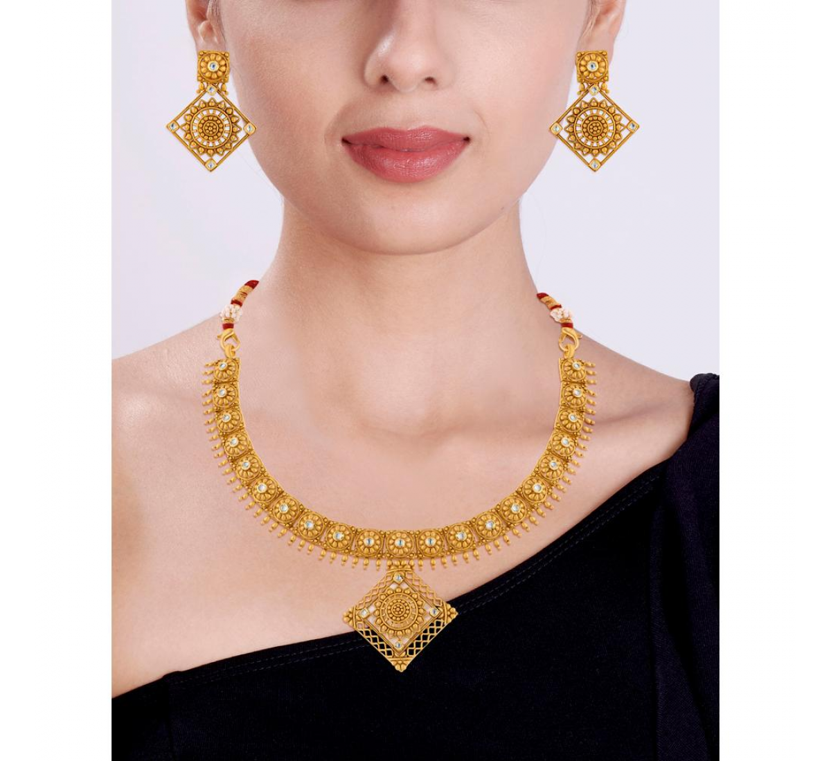 Saima Gold Necklace Set