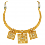 Saree Design Gold Necklace Set