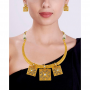 Saree Design Gold Necklace Set