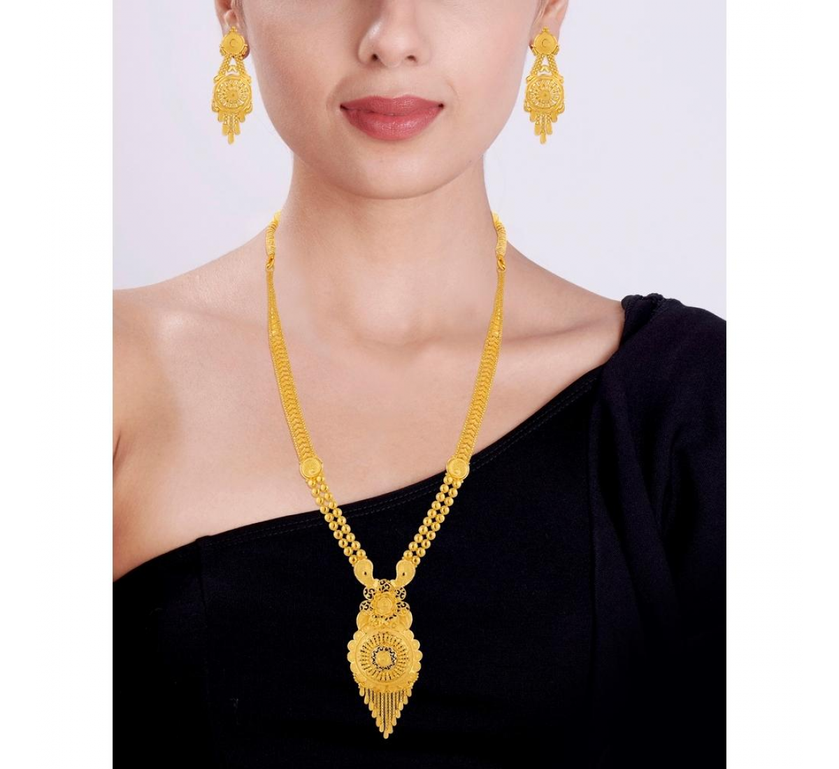 Glean Floral Gold Necklace Set