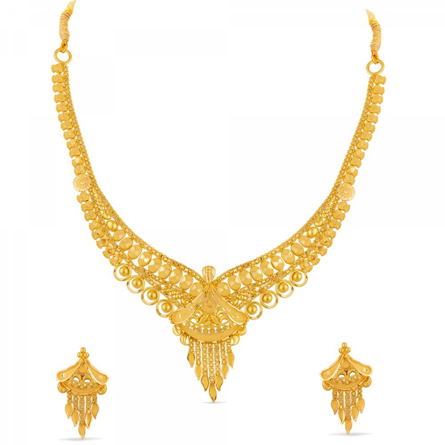 Symmetric Gold Necklace Set