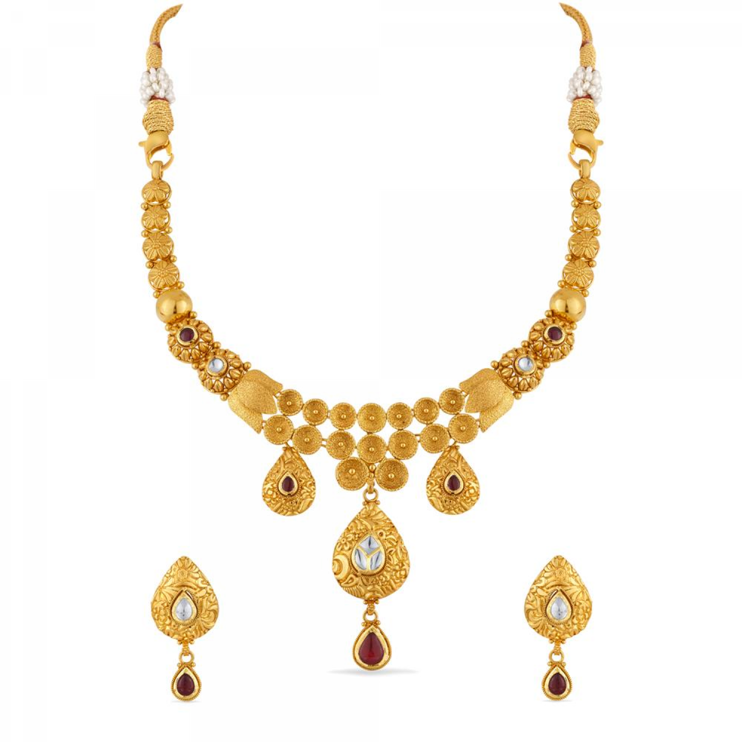 Leaf Design Gold Necklace Set