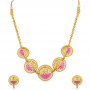 Round Design Gold Necklace Set