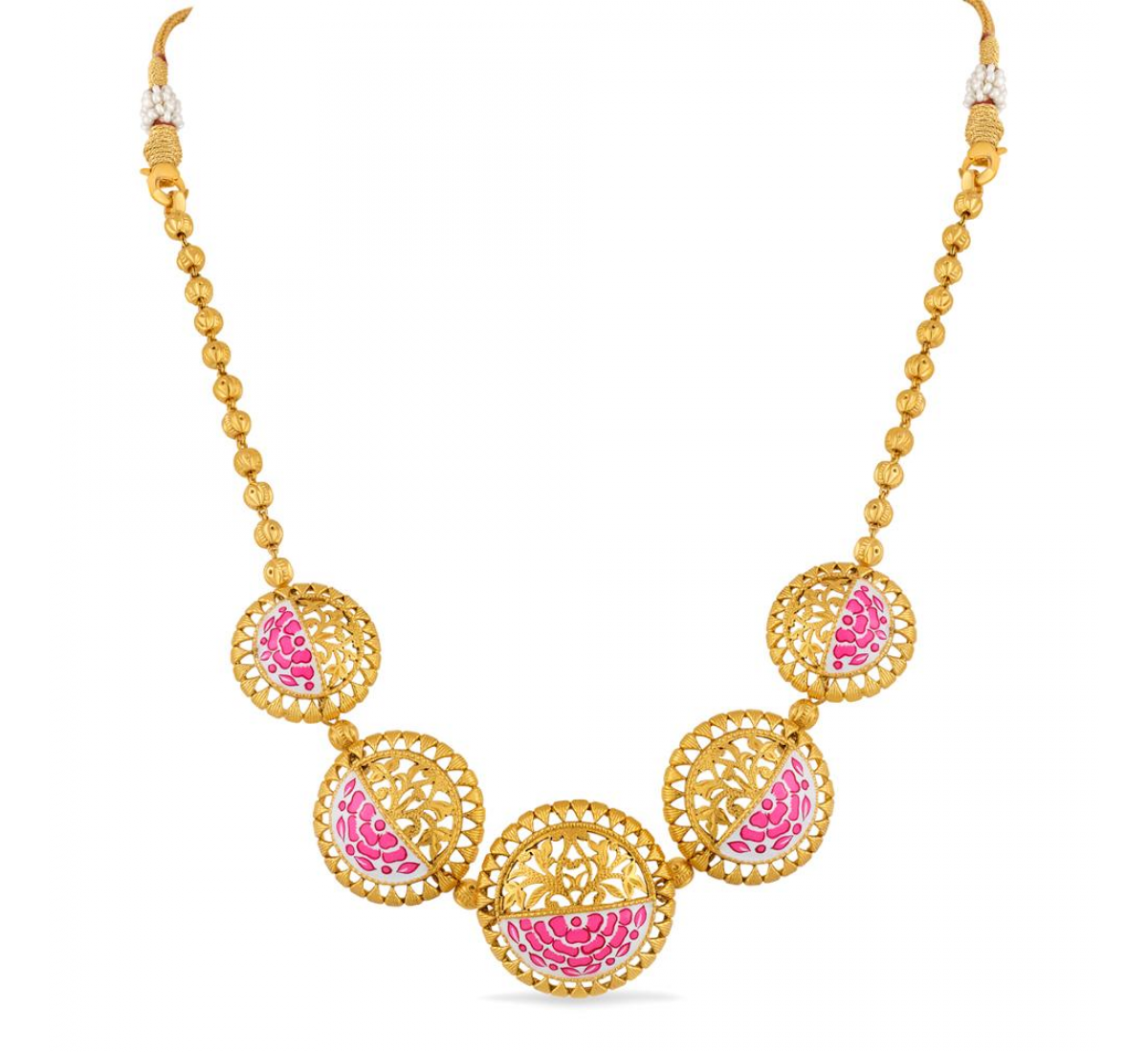 Round Design Gold Necklace Set