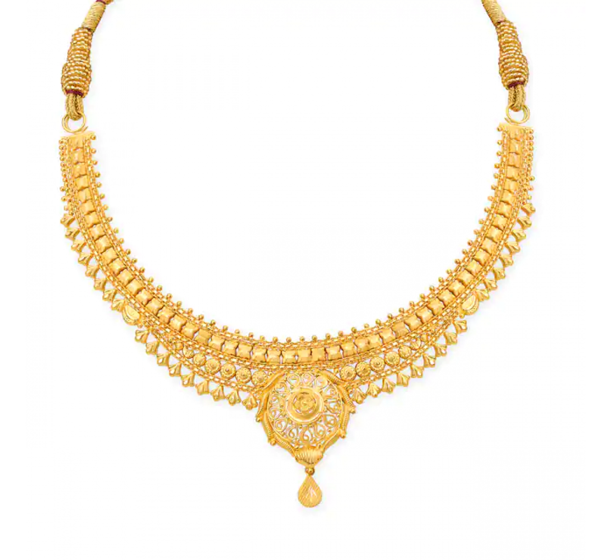 Disha Floral Gold Necklace Set