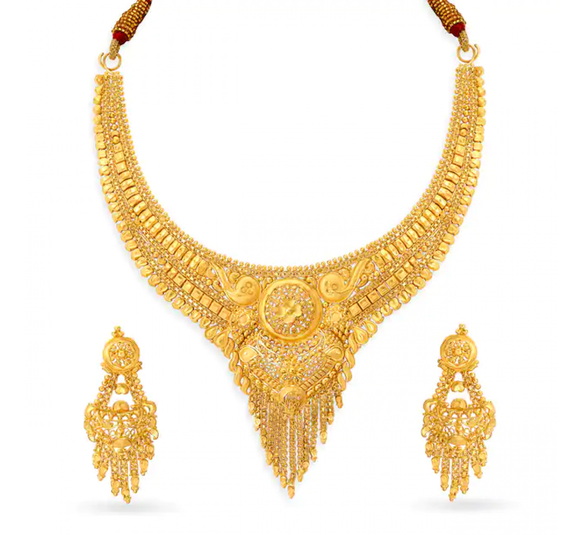 Visha Floral Gold Necklace Set