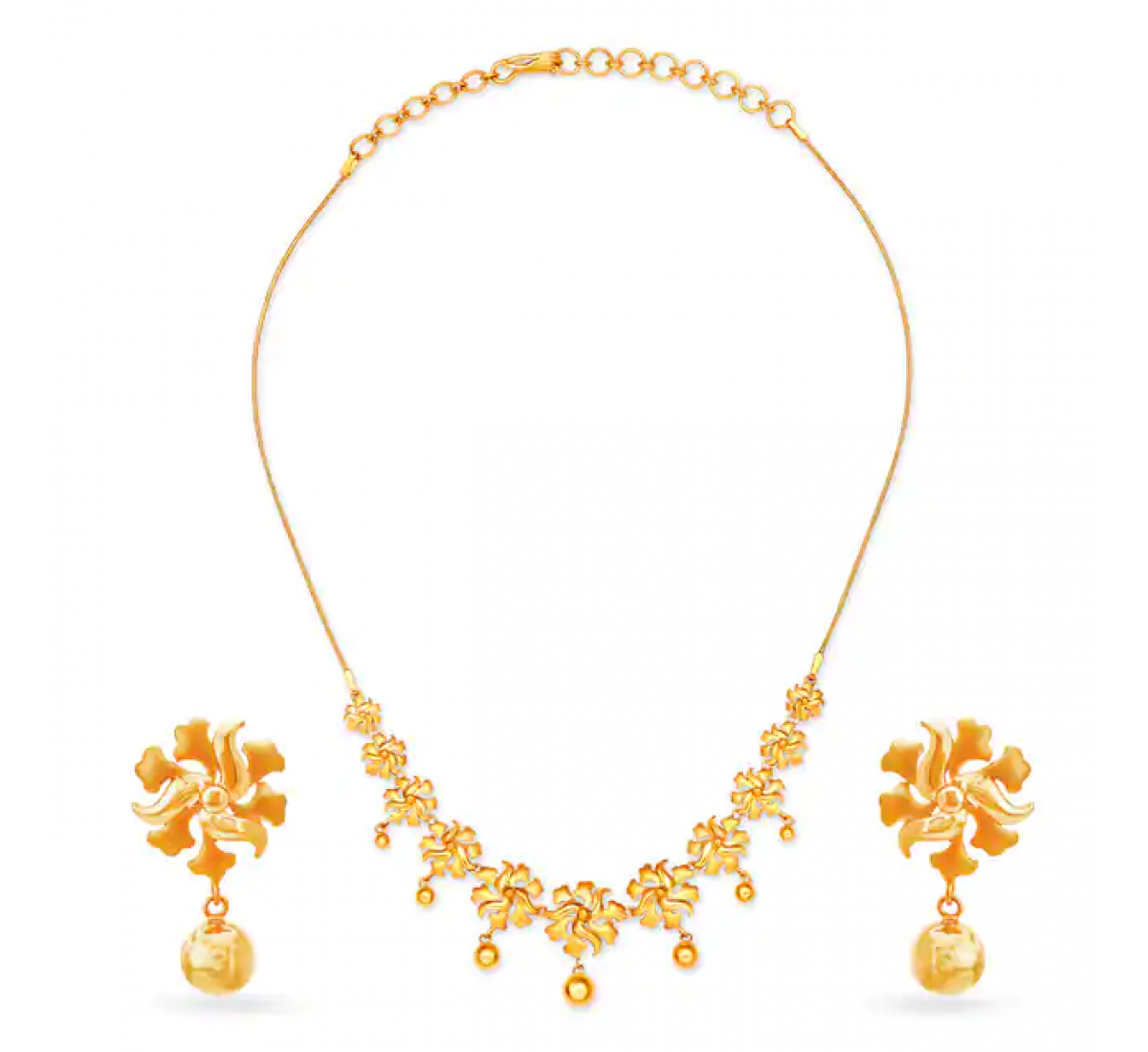 Jane Floral Gold Necklace Set