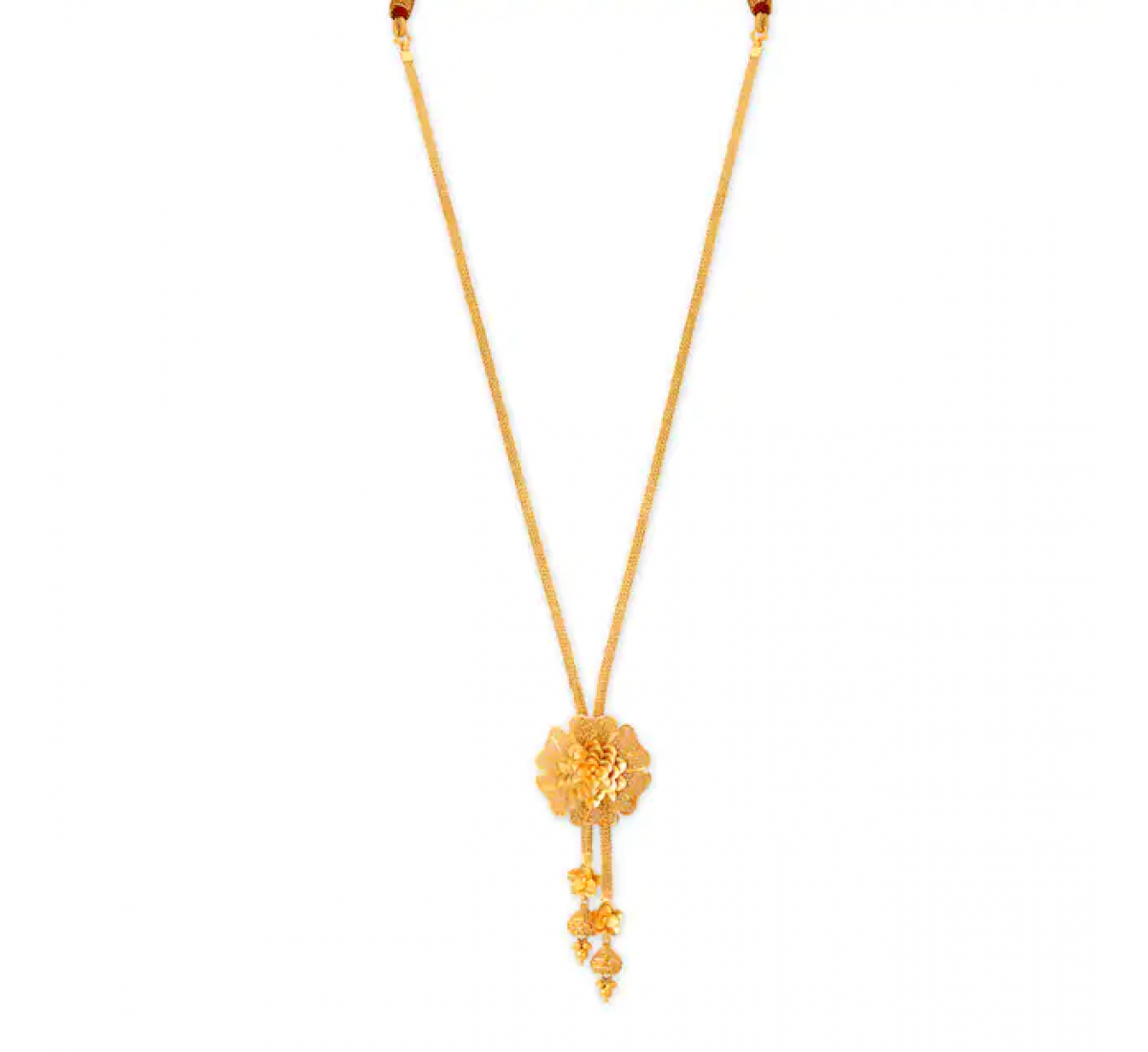 Rose Pattern Gold Necklace Set