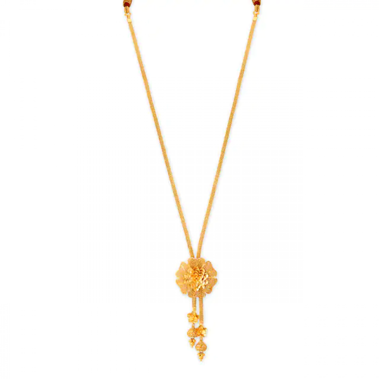 Rose Pattern Gold Necklace Set