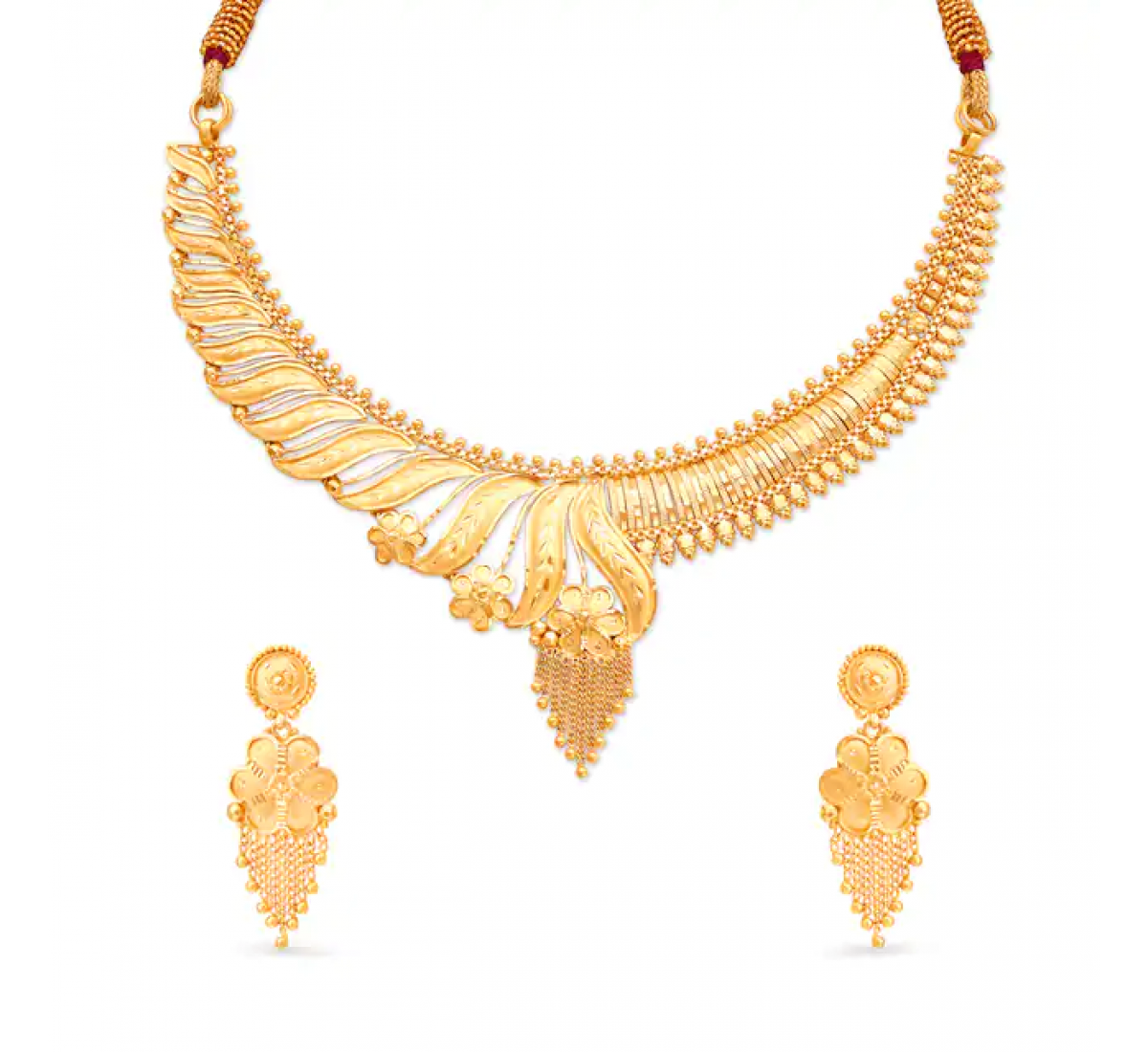 Abstract Gold Necklace Set