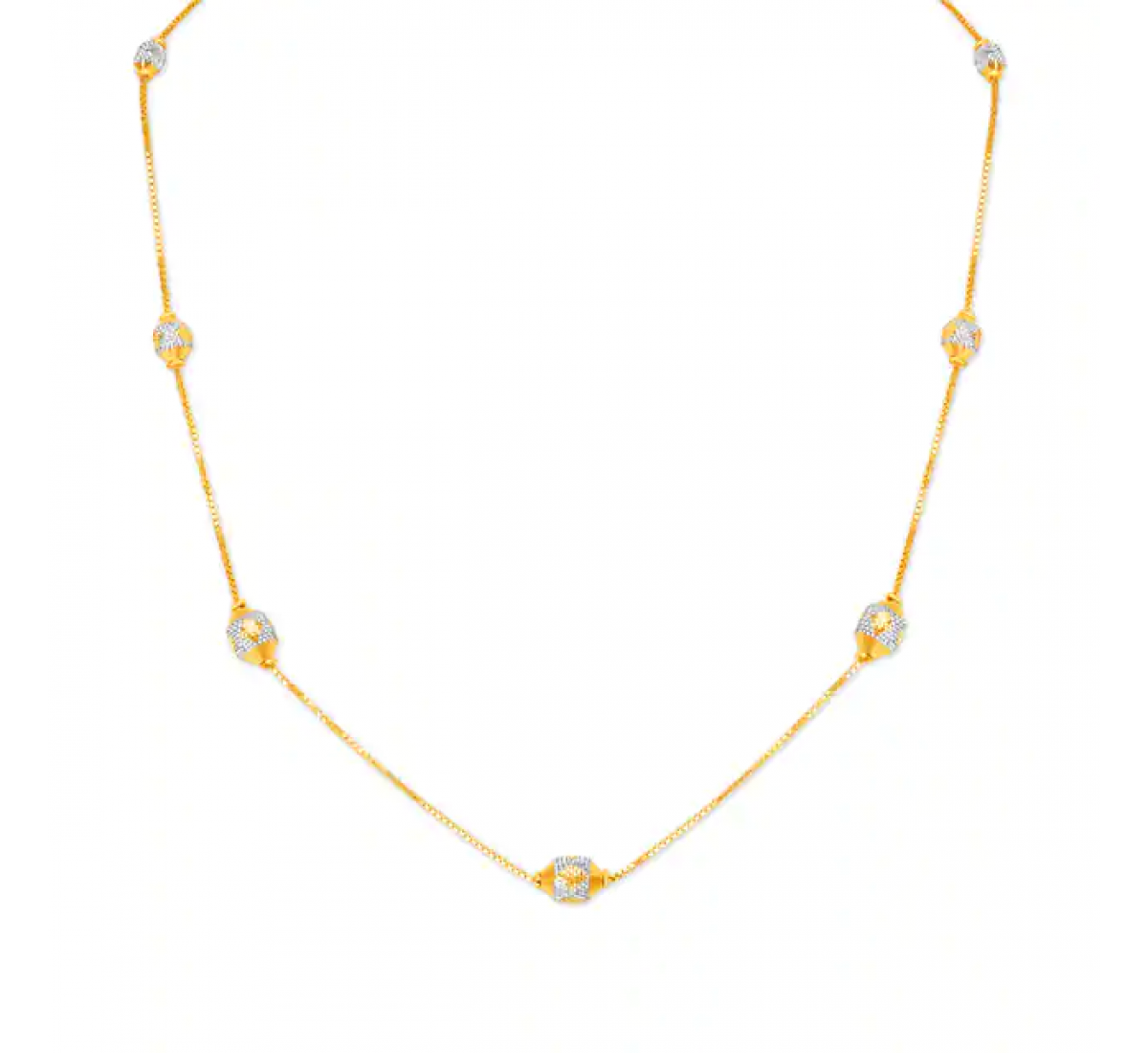 Intricate Work Bead Gold Chain