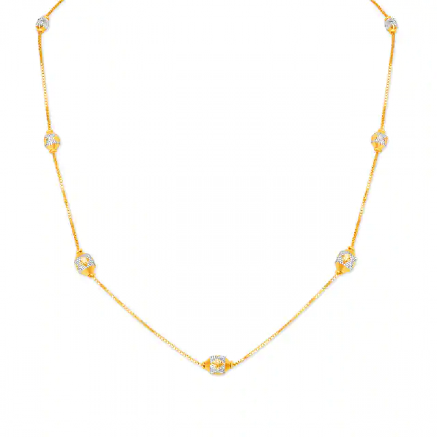 Intricate Work Bead Gold Chain