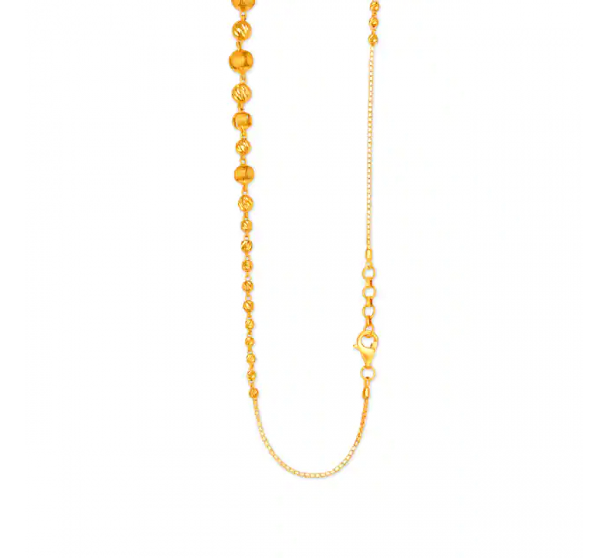 Intricate Work Bead Gold Chain