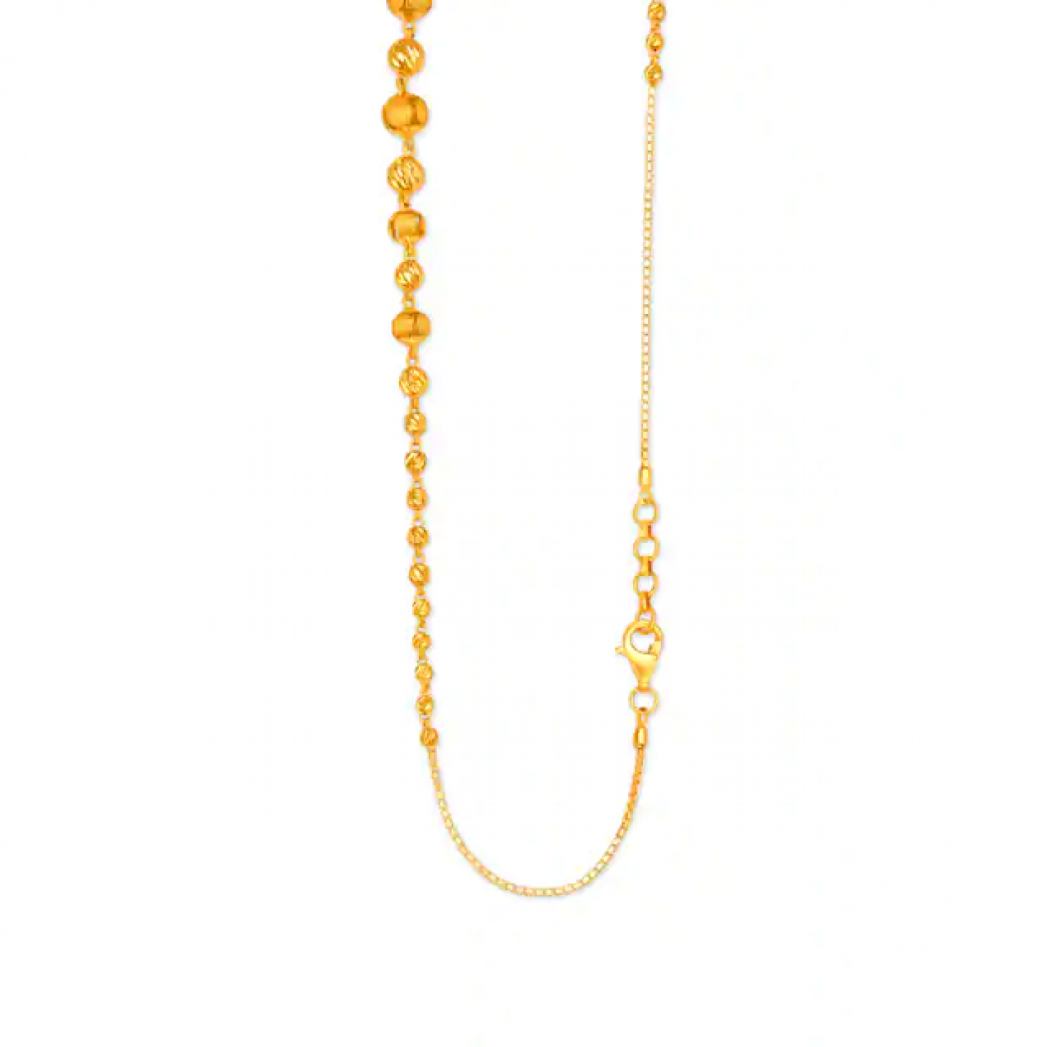 Intricate Work Bead Gold Chain