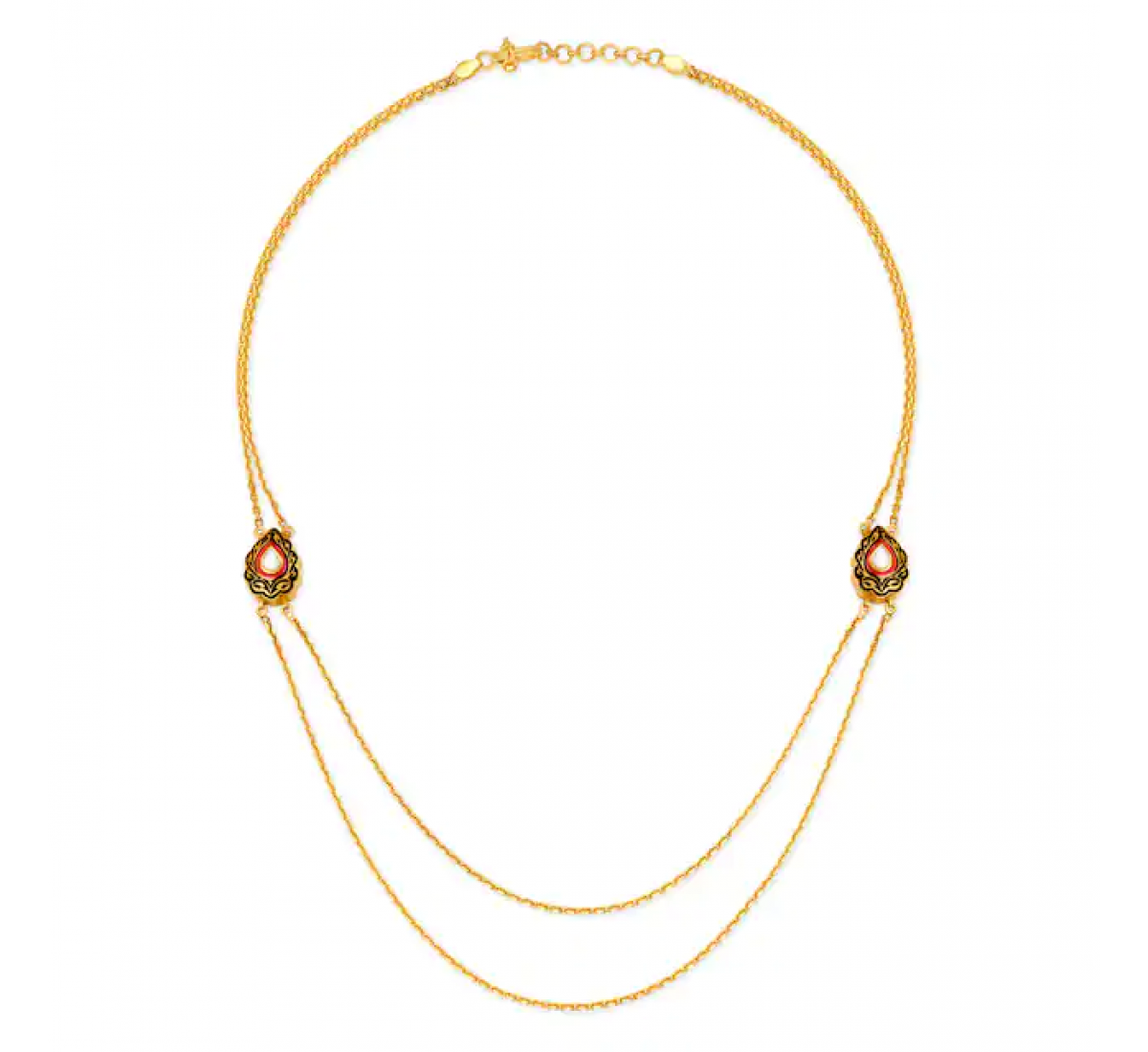 Ornate Gold And Polki Chain